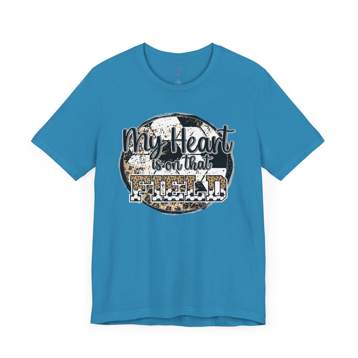 Soccer Mom Tshirt with message My Heart is on that field