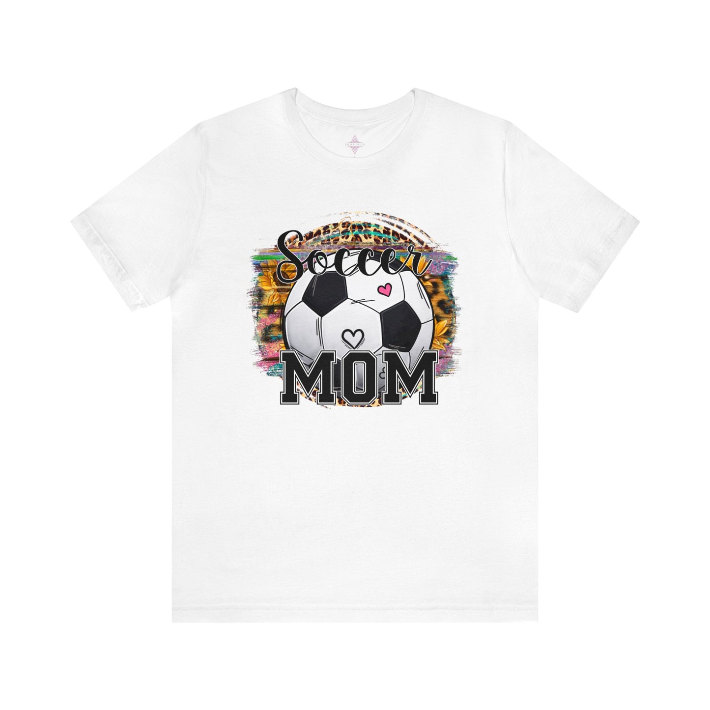 Soccer Mom Tshirt with colorful background