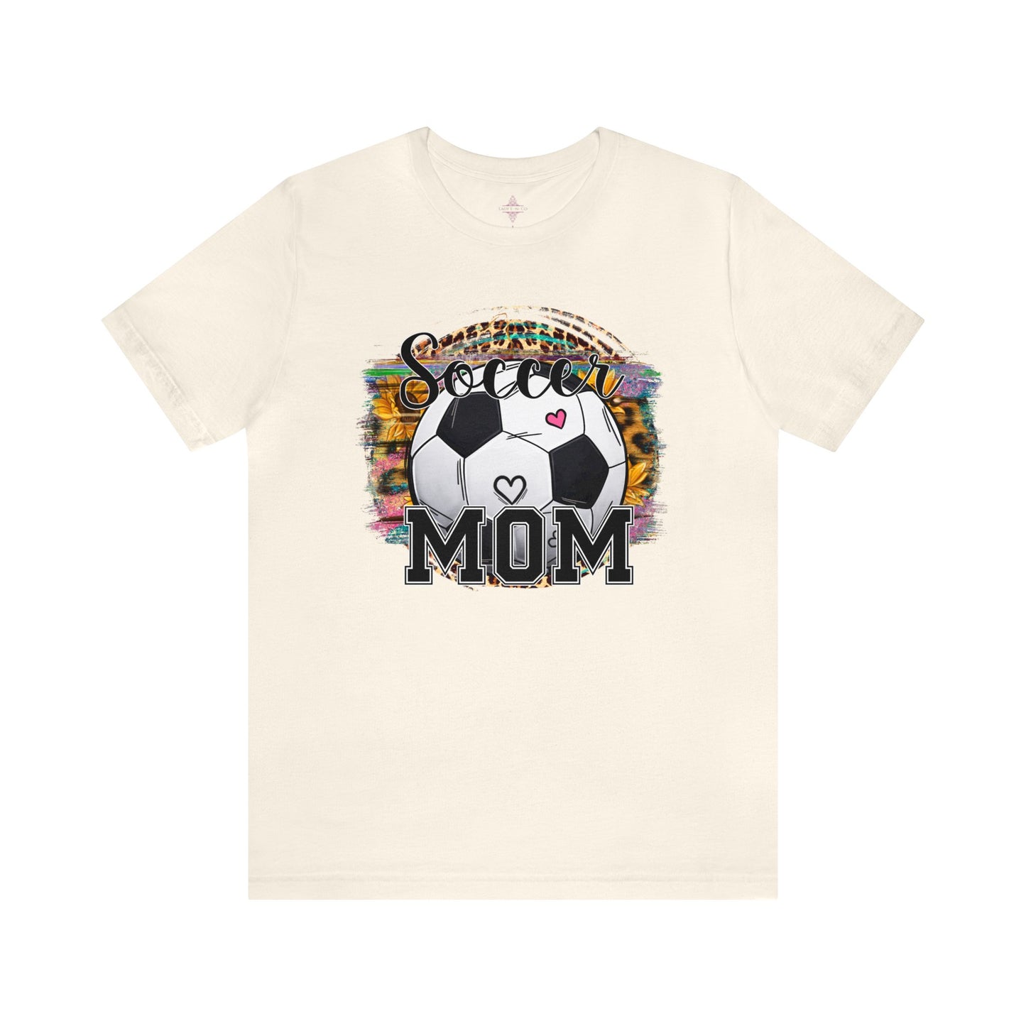 Soccer Mom Tshirt with colorful background