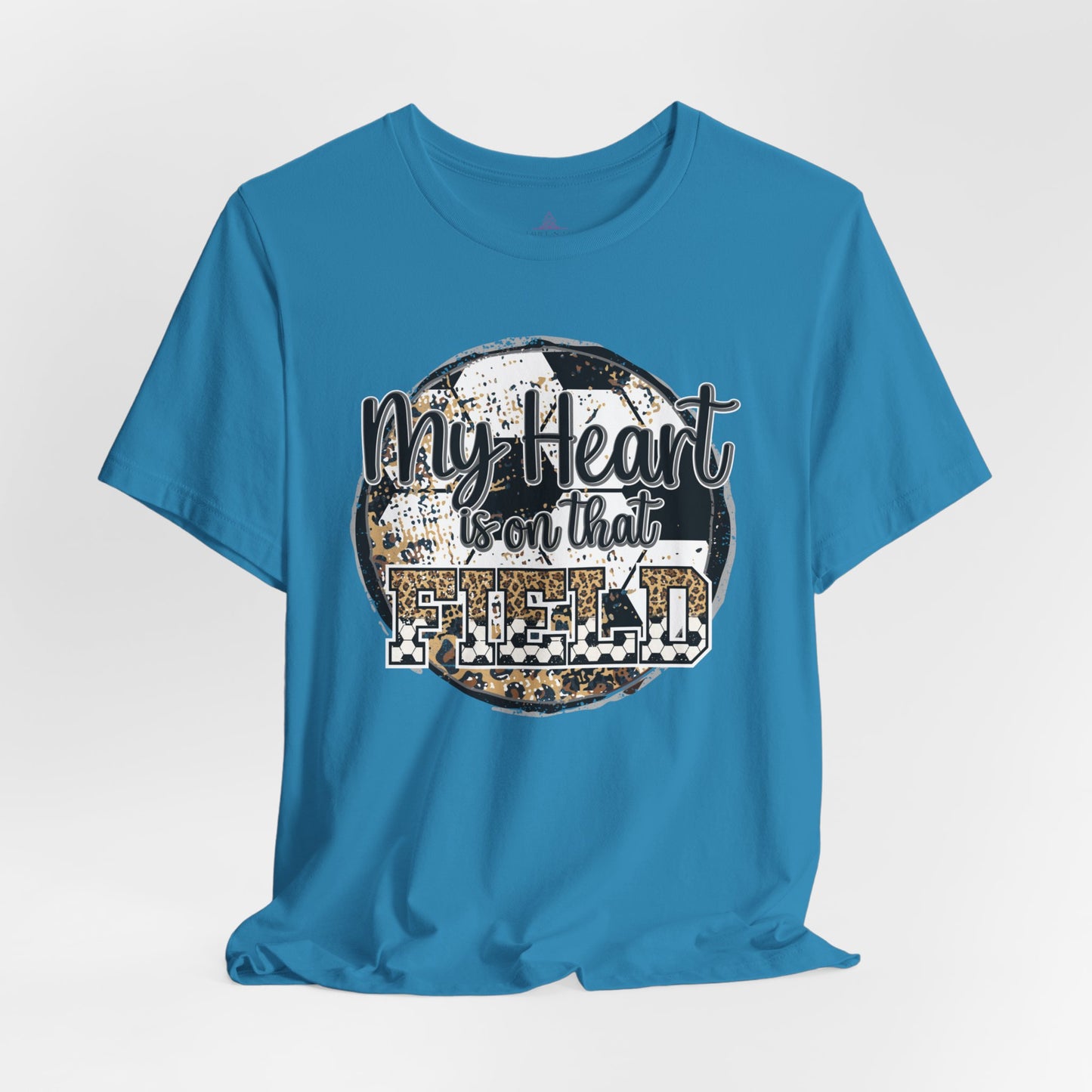 Soccer Mom Tshirt with message My Heart is on that field