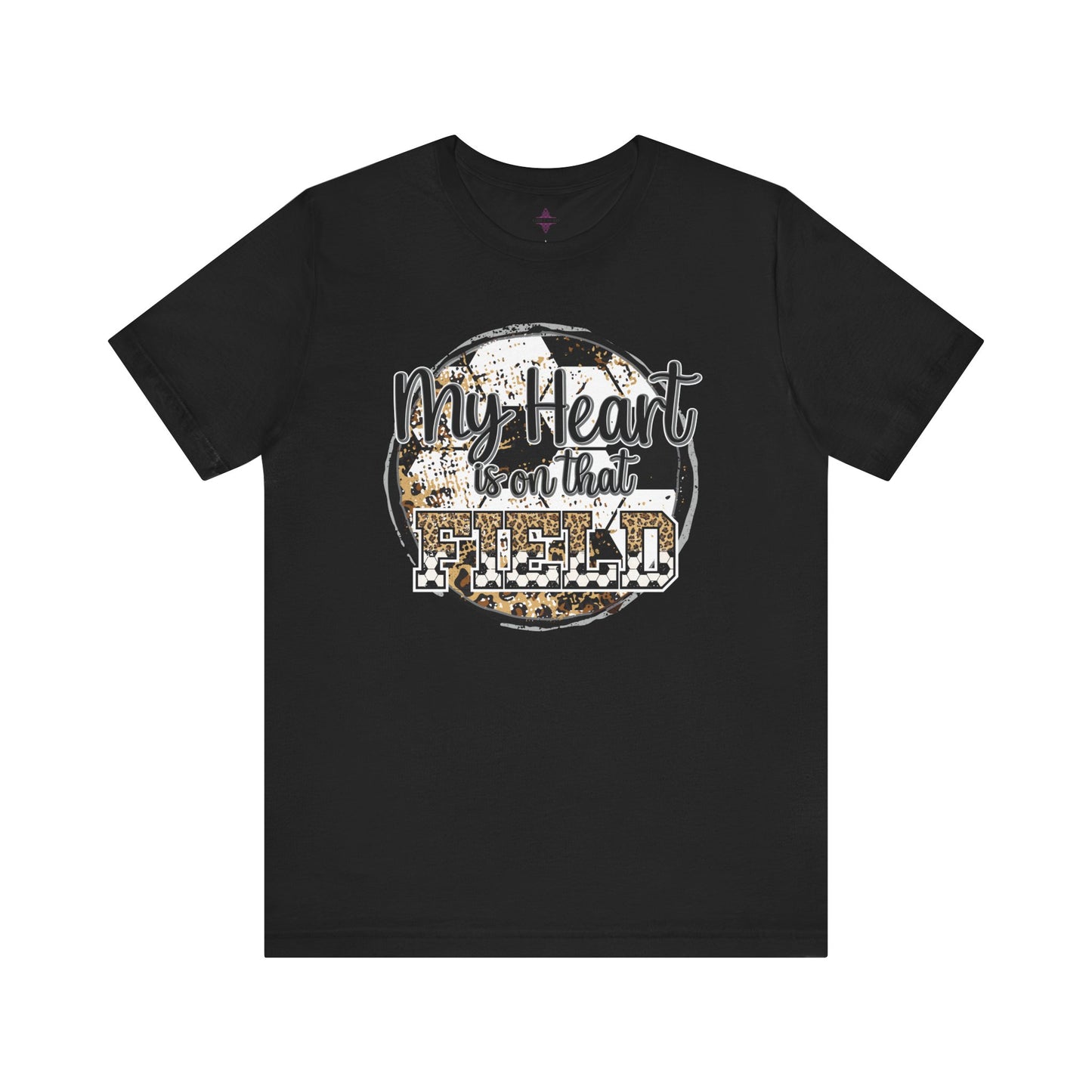 Soccer Mom Tshirt with message My Heart is on that field