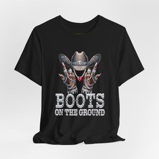 Cowboy Tee | "Boots on the Ground" Design | Perfect Gift for Country Music Lovers, Western Fashion, Casual Wear, [...]