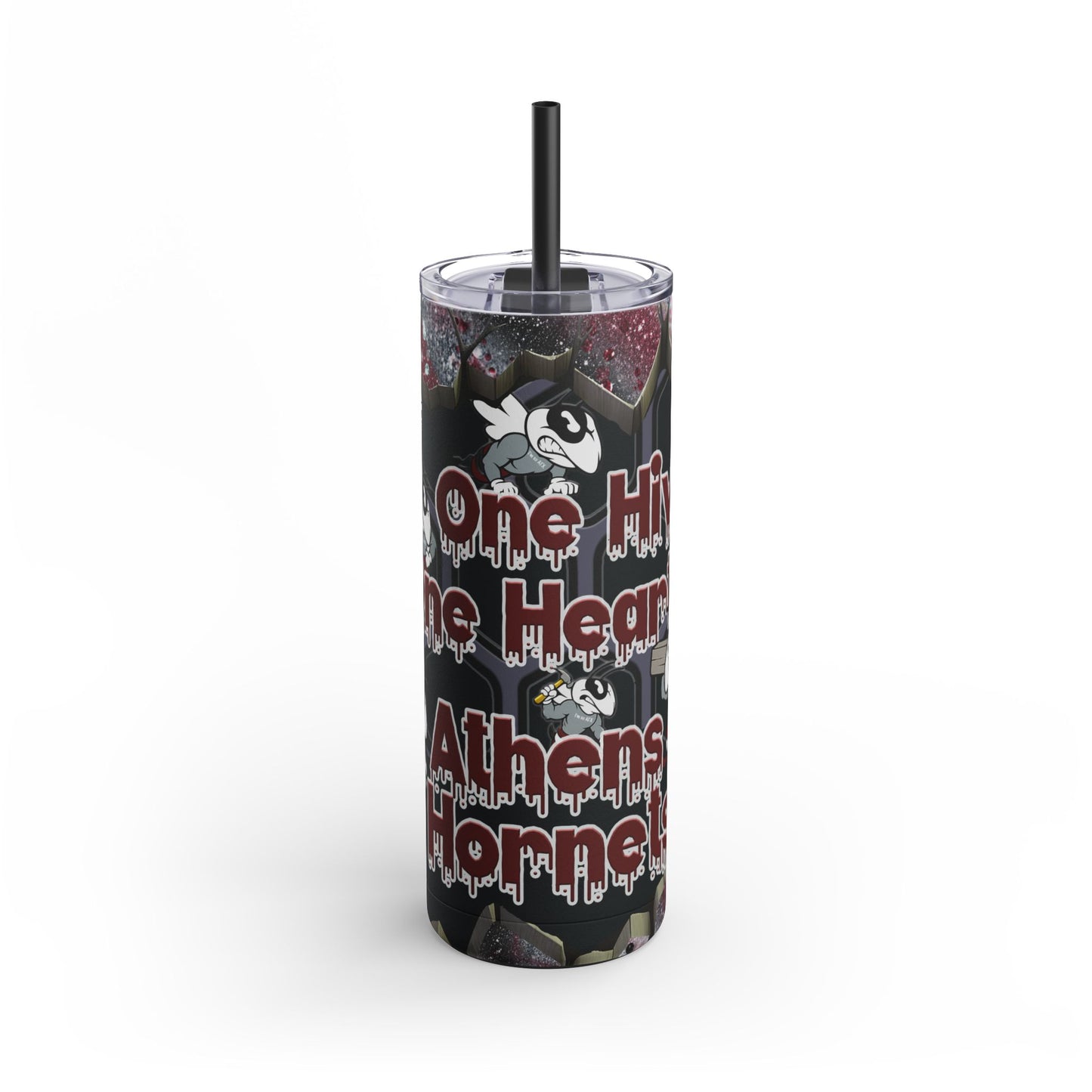 Cute Athens Hornets Themed Tumbler, Personalized Travel Mug, Gift for Him/Her, College Cups, Fun Drinkware, Birthday Present