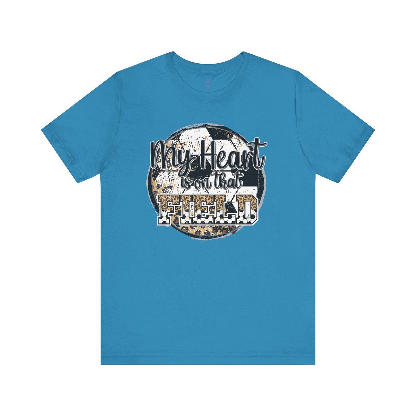 Soccer Mom Tshirt with message My Heart is on that field