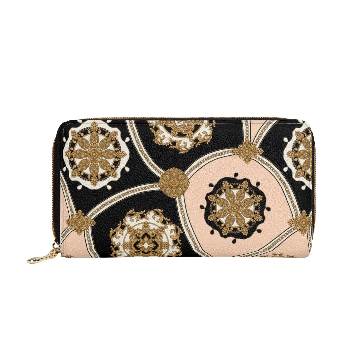 Leather Zipper Wallet- Amber