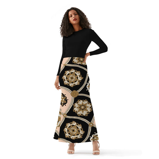 Womens Wrap Fishtail Long Skirt - Mona