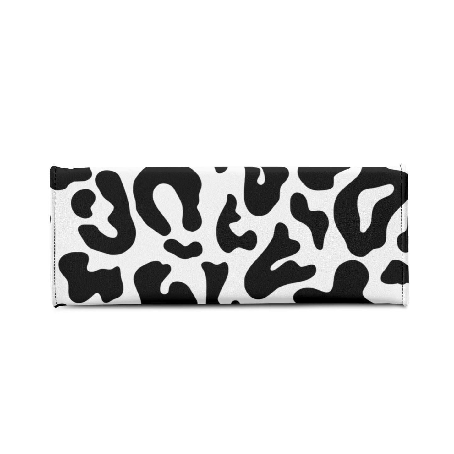 Luxury Women Leather Handbag black and white animal print design