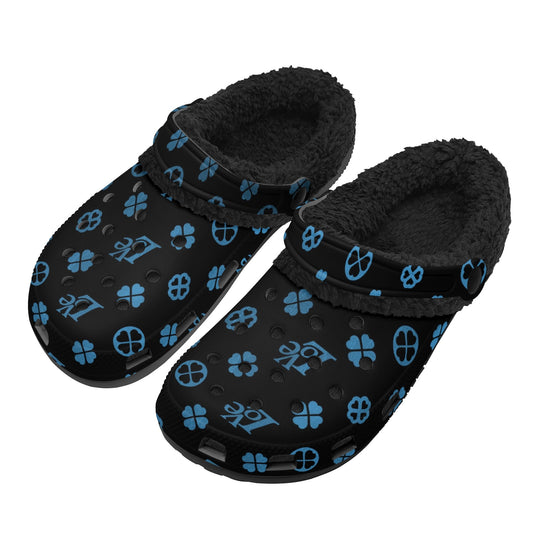 Love Monogram Fur-Lined Clogs – Cozy Winter Garden Slippers for Adults