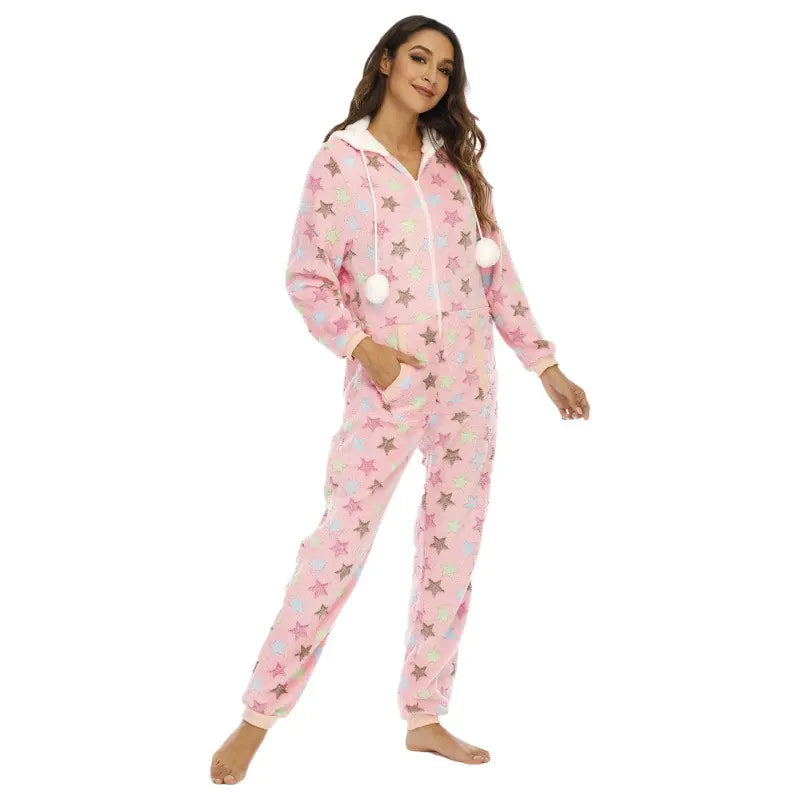 Women's Holiday Theme Flannel Onesie