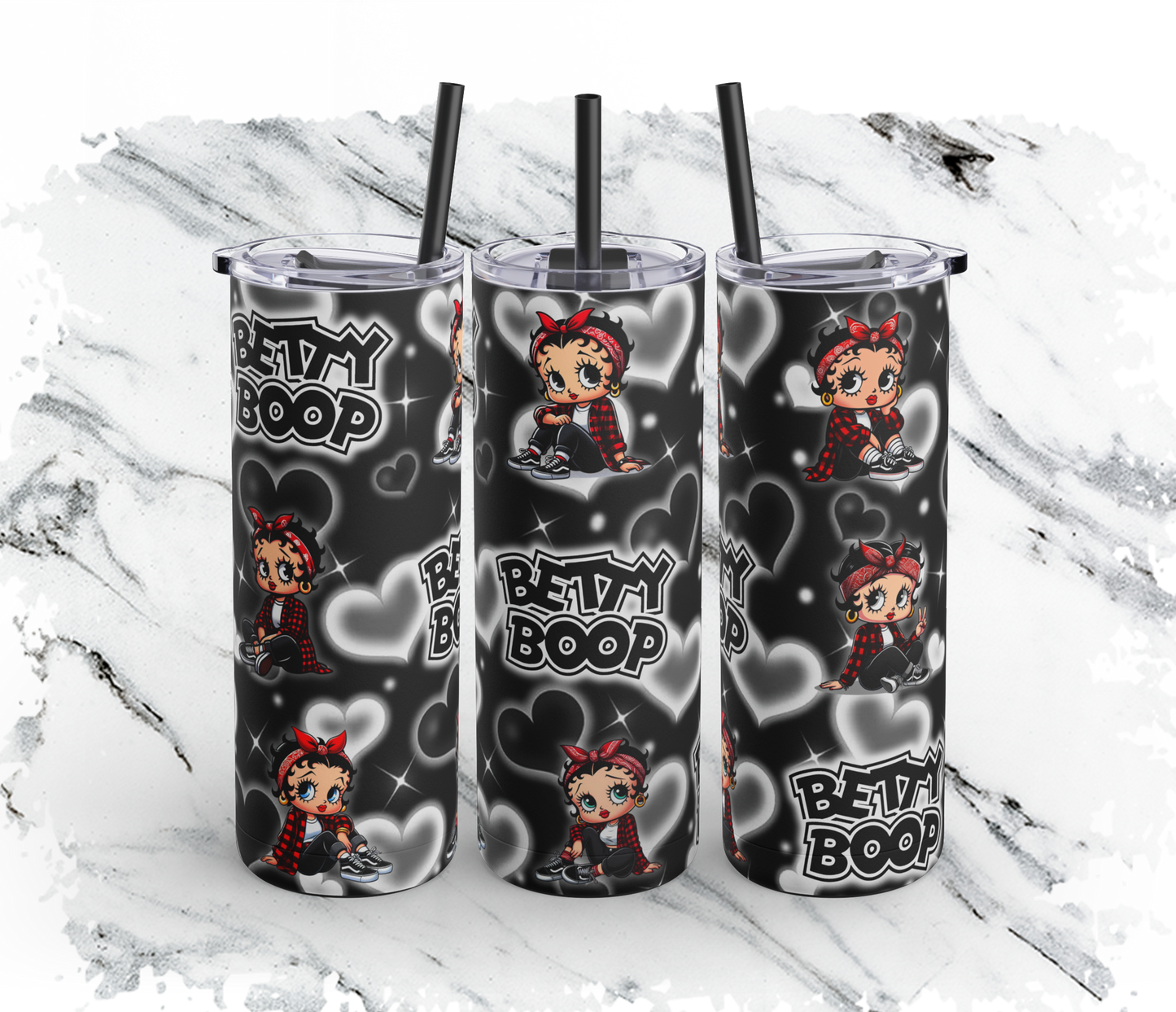 Valentine Betty Boop Matte Tumbler