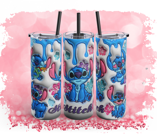 Cute Stitch Tumbler, Cartoon Travel Mug, Summer Party Drinkware, Fan Gift, Colorful Insulated Cup