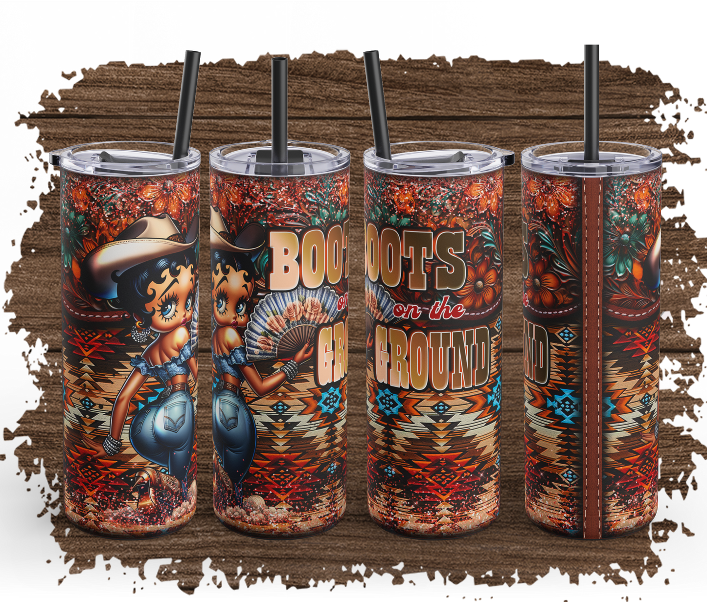Vibrant Slim Tumbler with Betty Cowgirl Design | 20oz Travel Mug | Perfect for Gifting, Outdoor Adventures, Coffee Lovers, and Parties