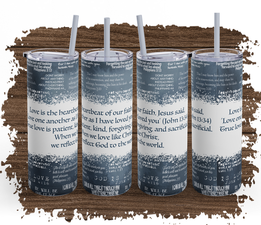 Inspirational Tumbler, Motivational Travel Cup, 20oz Skinny Matte Drinkware, Love Quotes, Bible Verse Tumbler, Gift for Her