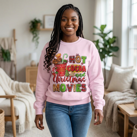 Hot Cocoa and Christmas Movies Unisex Heavy Blend™ Crewneck Sweatshirt