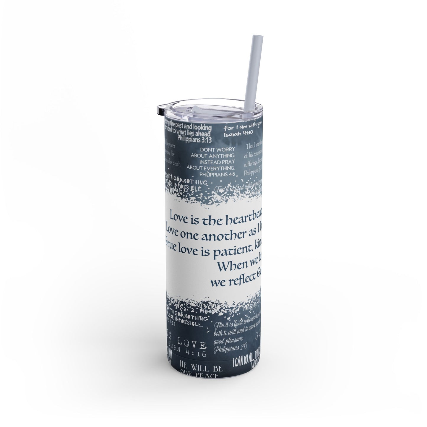 Inspirational Tumbler, Motivational Travel Cup, 20oz Skinny Matte Drinkware, Love Quotes, Bible Verse Tumbler, Gift for Her