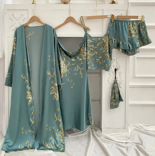Cherry Blossom Print Women's Pajamas