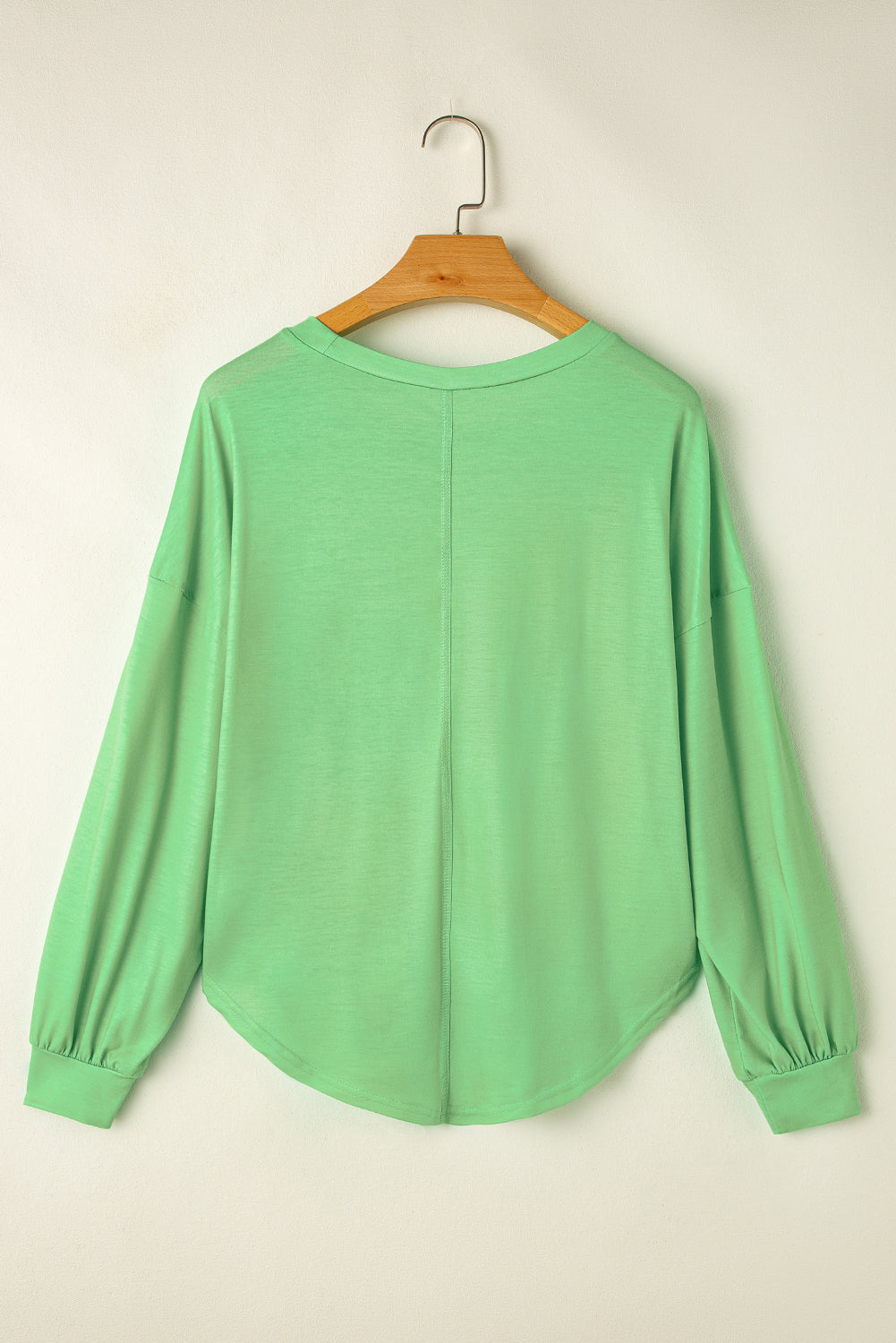 Light Blue Colorblock Drop Sleeve Round Neck Top