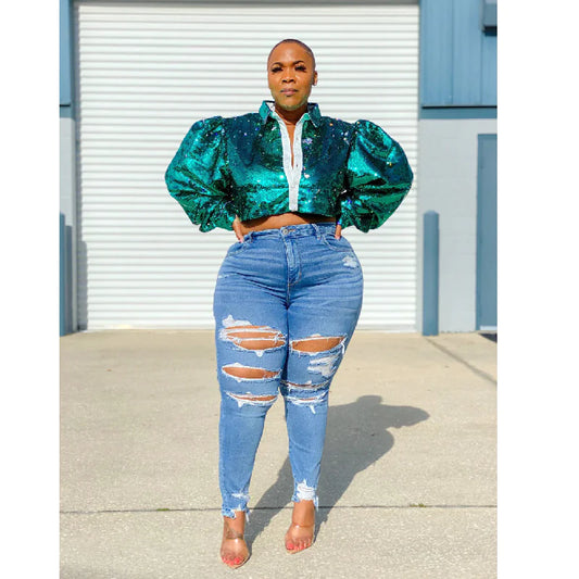 Plus Denim Trousers for Women