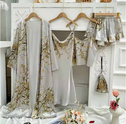 Cherry Blossom Print Women's Pajamas