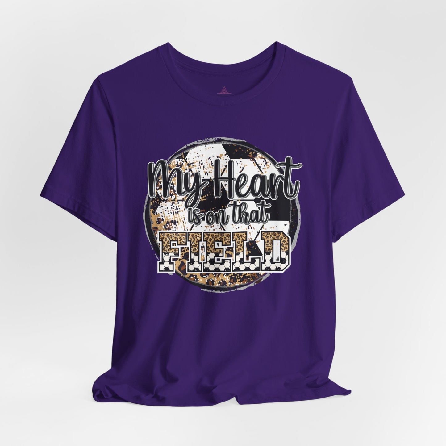 Soccer Mom Tshirt with message My Heart is on that field