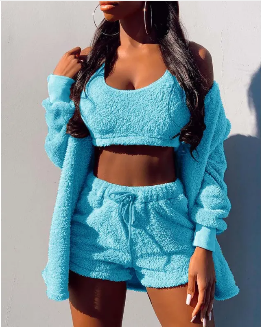 Chic Autumn & Winter Comfort Set - Coat, Vest & Shorts