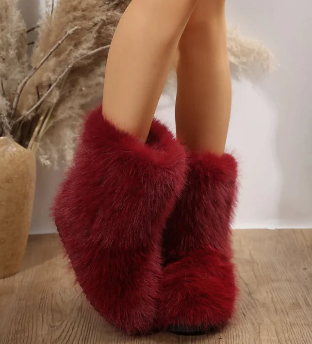Cozy Plush Mid-Calf Boots