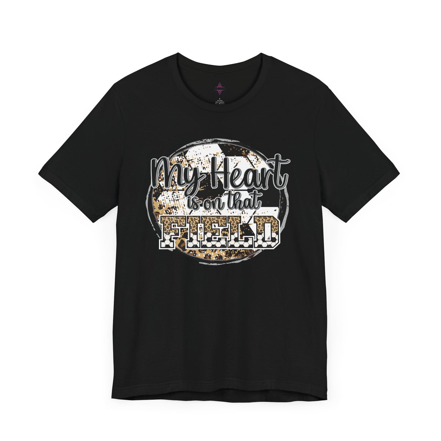 Soccer Mom Tshirt with message My Heart is on that field