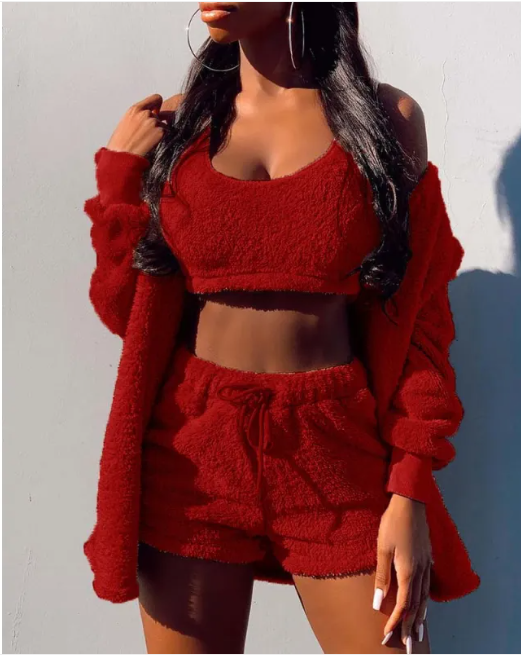 Chic Autumn & Winter Comfort Set - Coat, Vest & Shorts