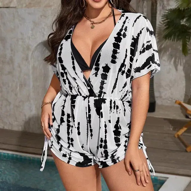 Women High Waist Swimsuit With Skirt