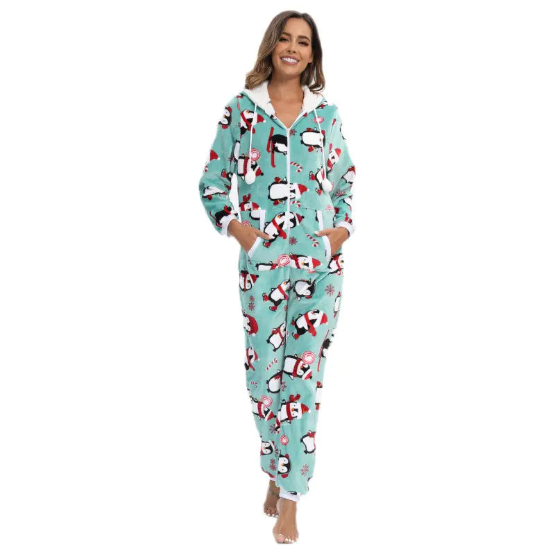 Women's Holiday Theme Flannel Onesie