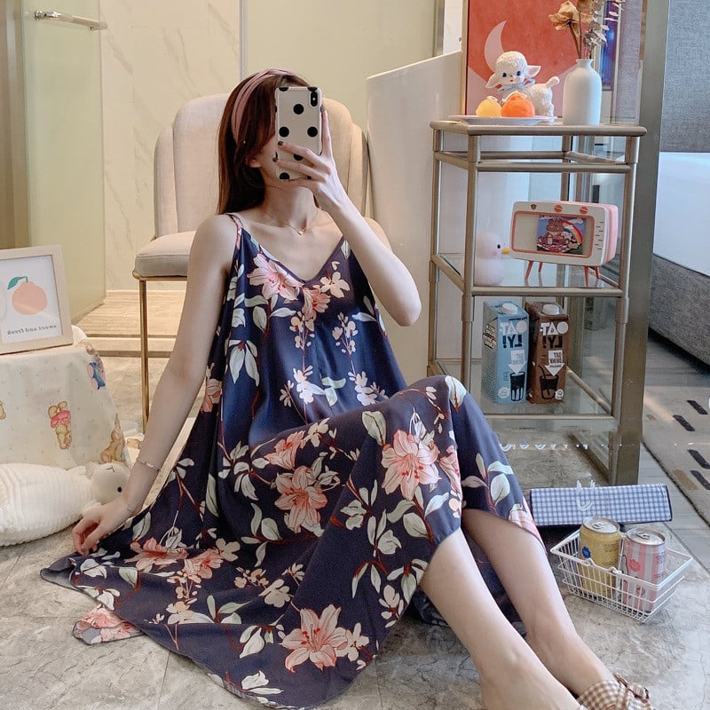 Chic Thin Cotton Silk Sleep Skirt