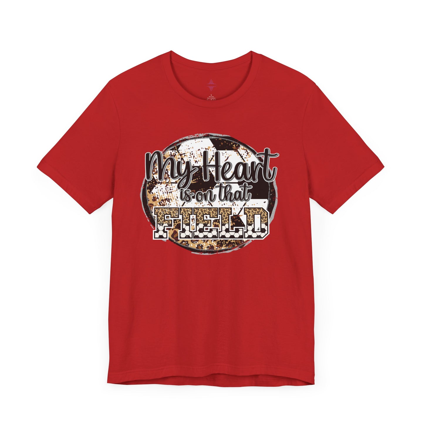 Soccer Mom Tshirt with message My Heart is on that field