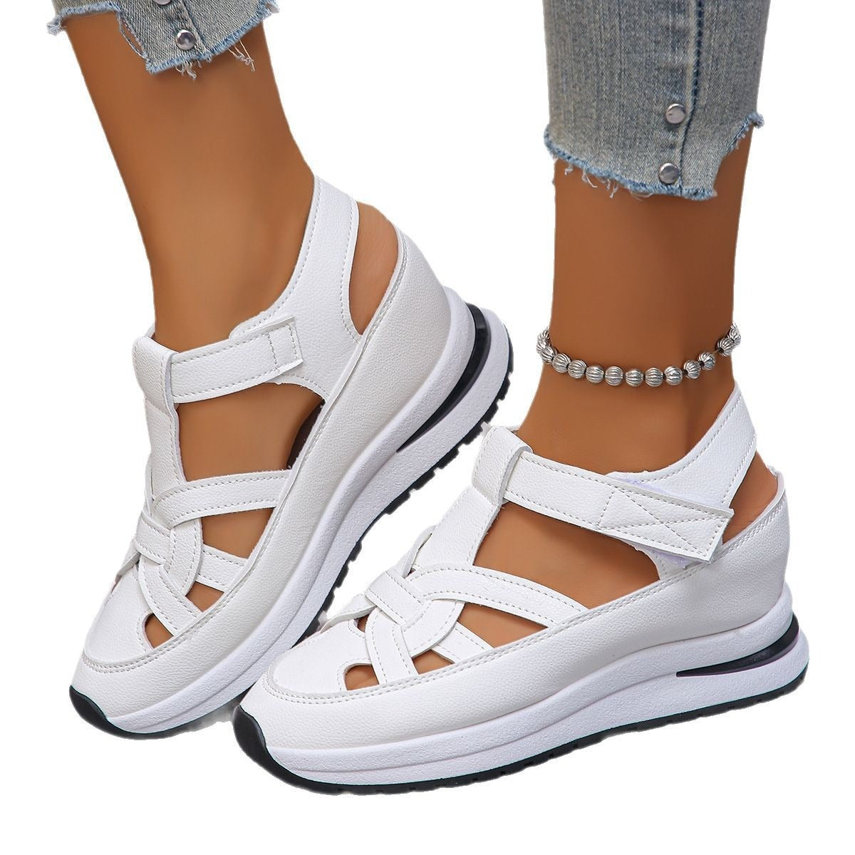 Ladies' PU Wedge Sandals