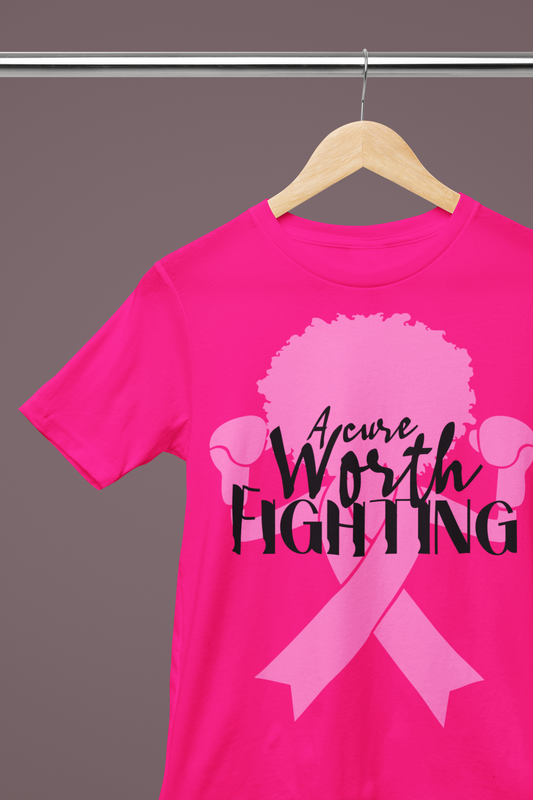 Empowering Breast Awareness TShirt: A Cure Worth Fighting For