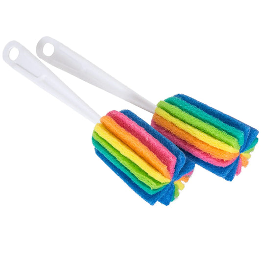 Bottle Brush Tumblers Cleaning Brushes with Grip for Shaker Bottle Coffee Mug Baby Bottles Wine Glasses Cups (2 Pack)