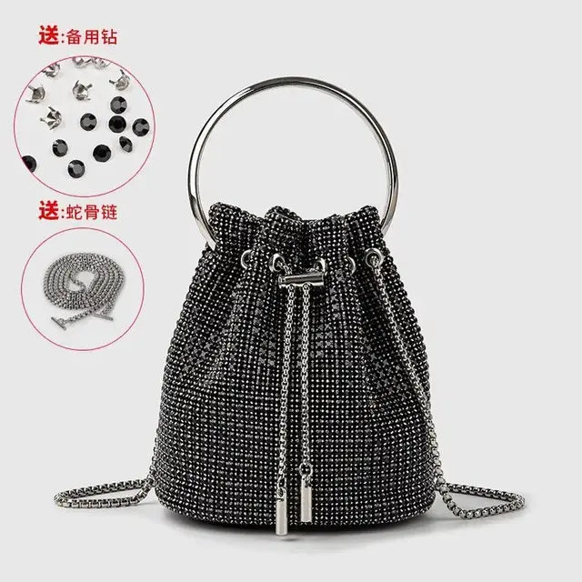 Women's bag 2023 a w bucket bags Women's inlaid diamond bag Fashion dinner women luxury single shoulder designer handbags