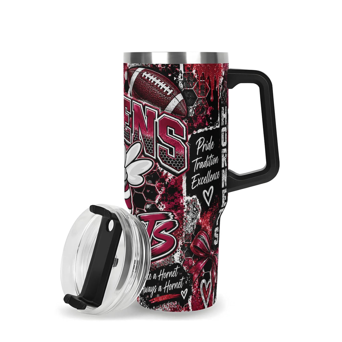 Athens Hornets 40oz Stainless Steel Tumbler with Handle & Straw