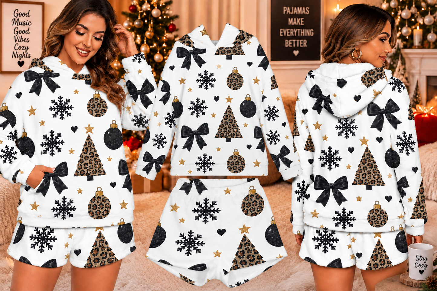 Pajama Mama™ Wild & Cozy Christmas Fuzzy Lounge Set