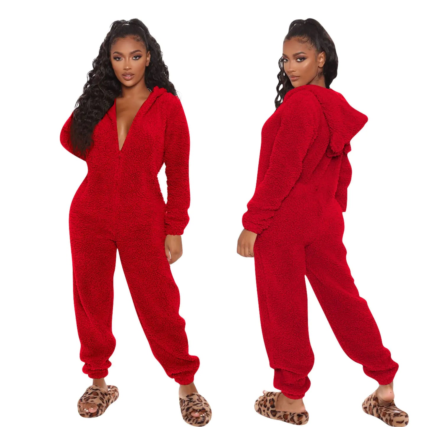 Winter Wool Hooded Jumpsuit