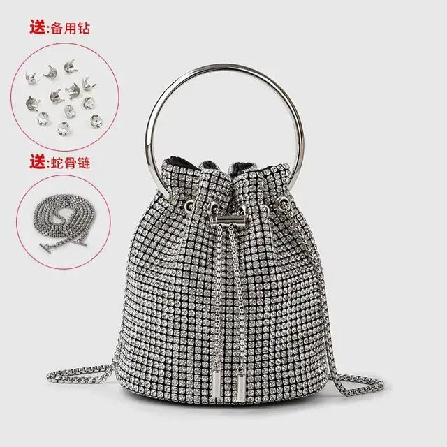 Women's bag 2023 a w bucket bags Women's inlaid diamond bag Fashion dinner women luxury single shoulder designer handbags