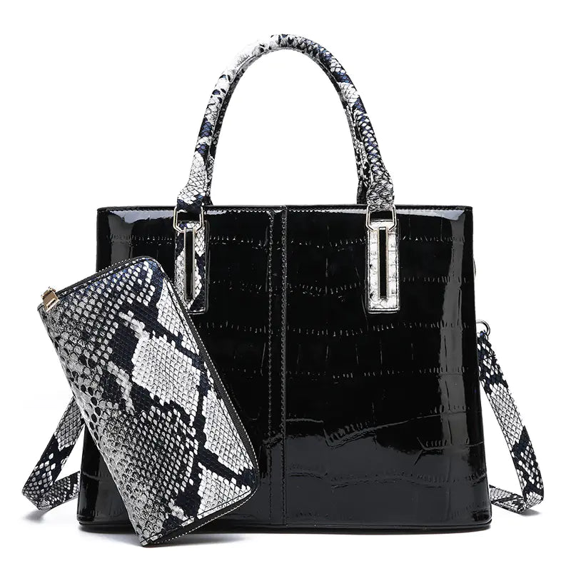 Women's Patent Leather Wallet Crossbody Handbag