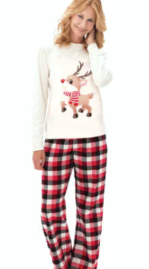 Festive Reindeer Family Pajama Set