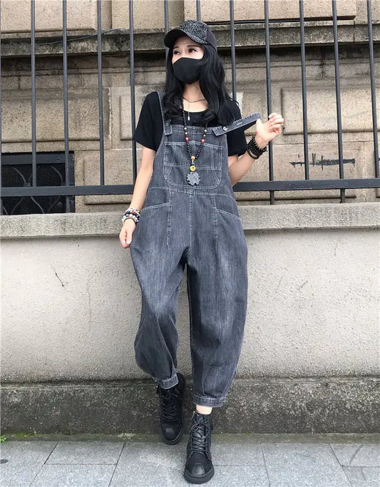Plus Size Loose Cropped Jumpsuit