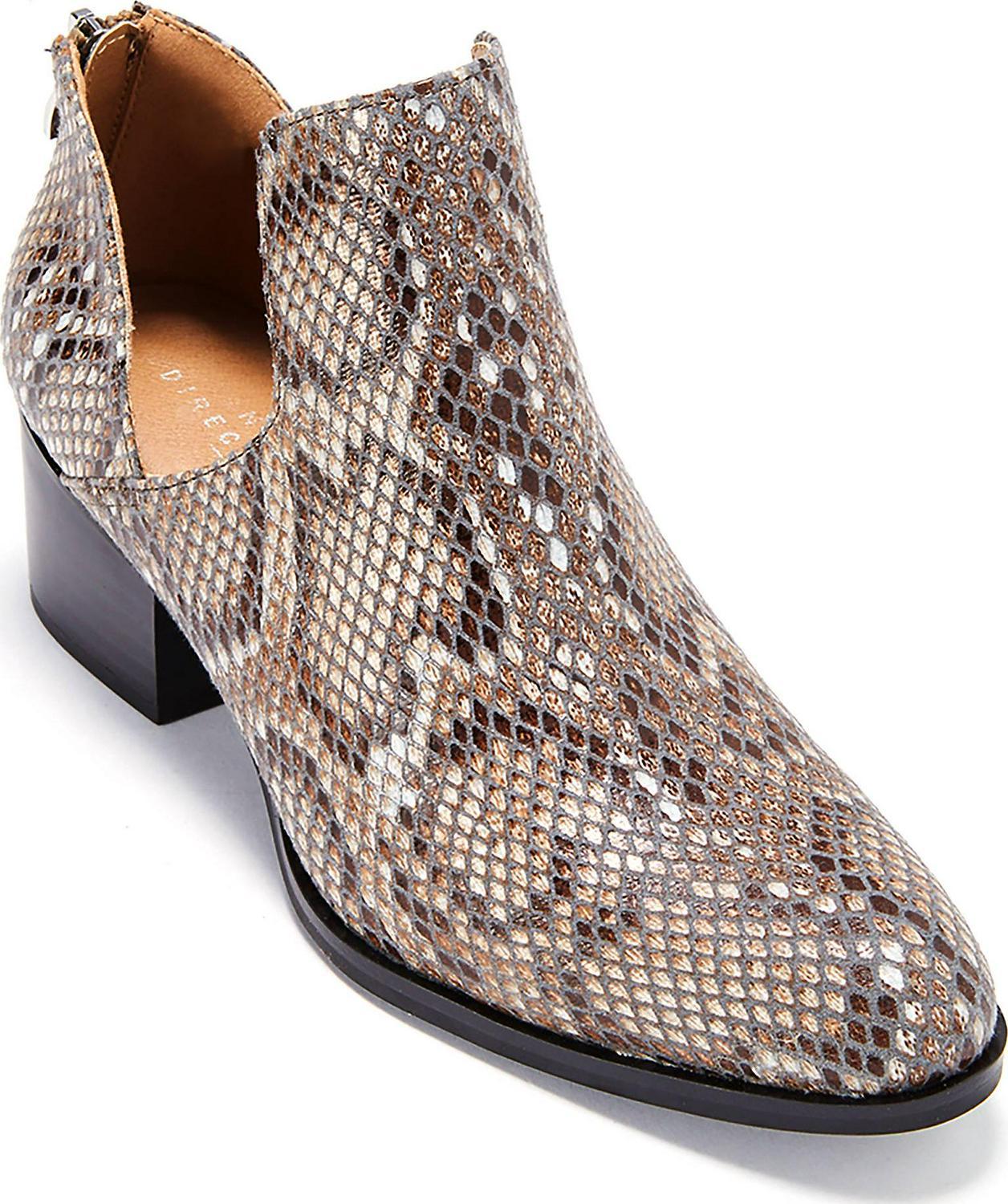 Womens Shoe, Low Heel Snakeskin Style Fredricka Booties