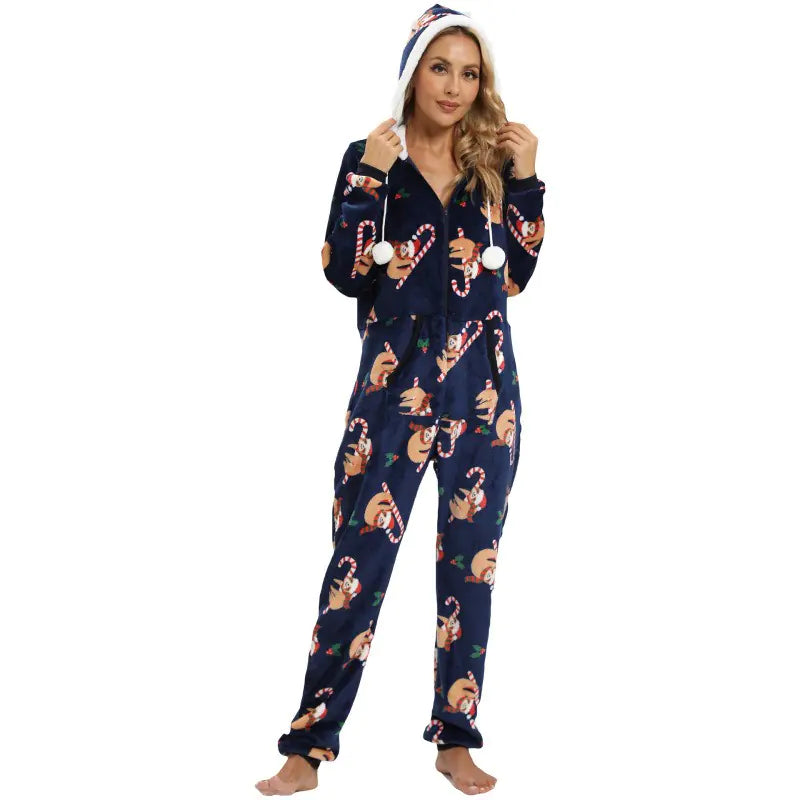 Women's Holiday Theme Flannel Onesie