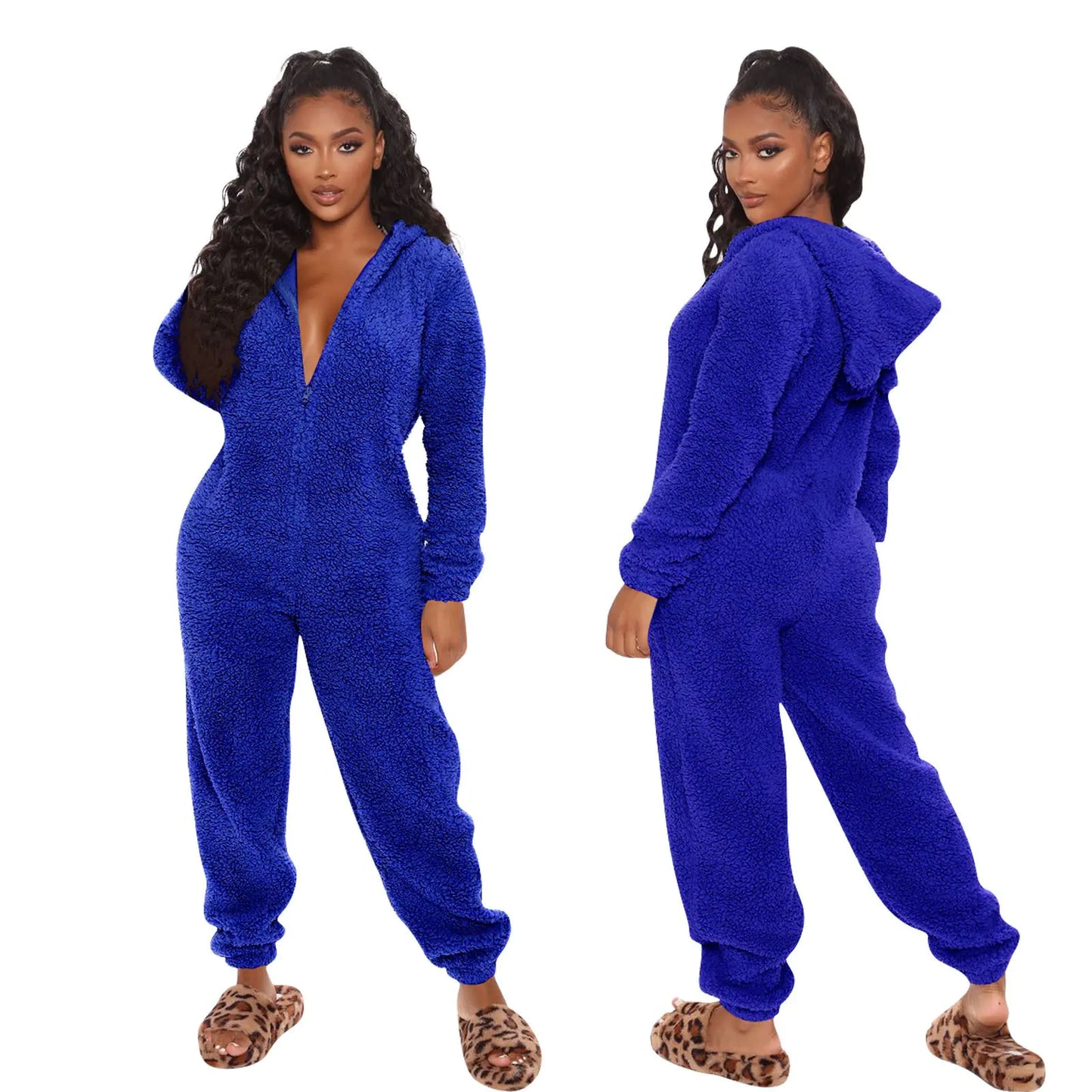 Winter Wool Hooded Jumpsuit