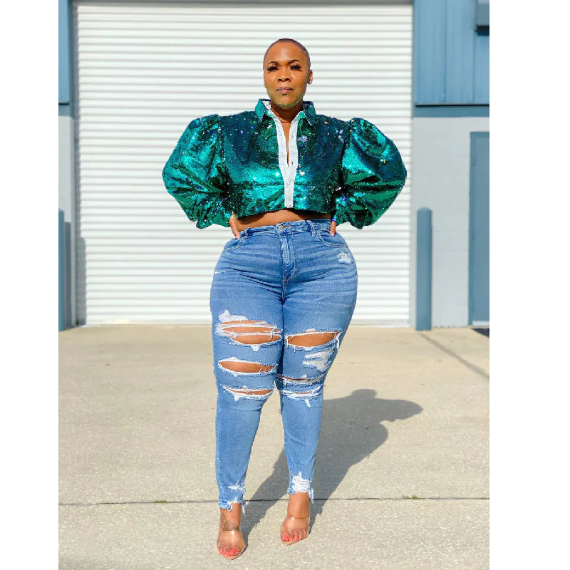 Plus Denim Trousers for Women
