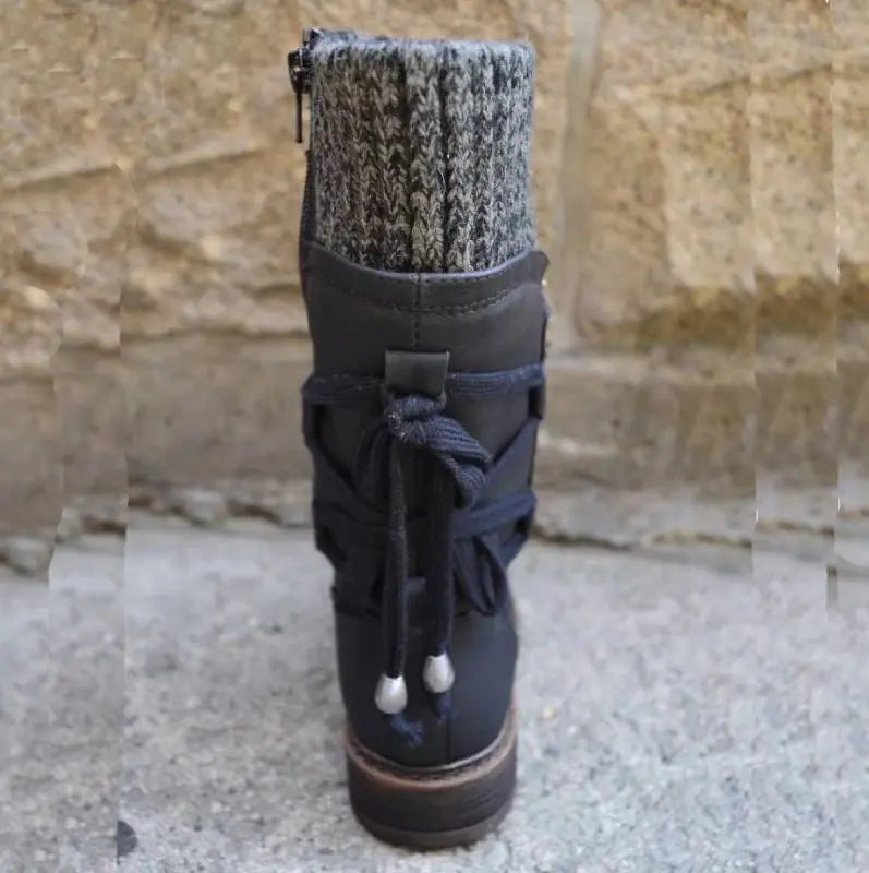 Women's Mid-Calf Leather Martin Boots