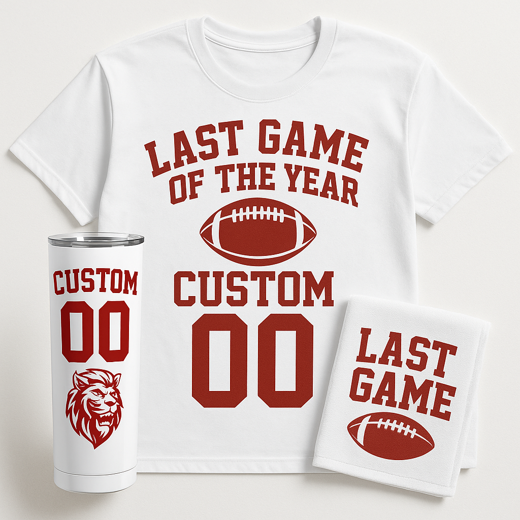 Custom Sports Bundle – T-Shirt + Tumbler + Towel (Standard & Premium)