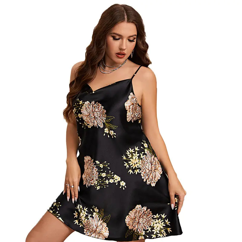 Plus Size Silky Peony Nightdress